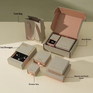 Caixa de Presente de Joias de Luxo com LOGO Personalizado, Caixa de Armazenamento para Colares, Pingentes, Anéis e Pulseiras, Conjunto de Embalagem de Papelão para Joias - Product Image 5