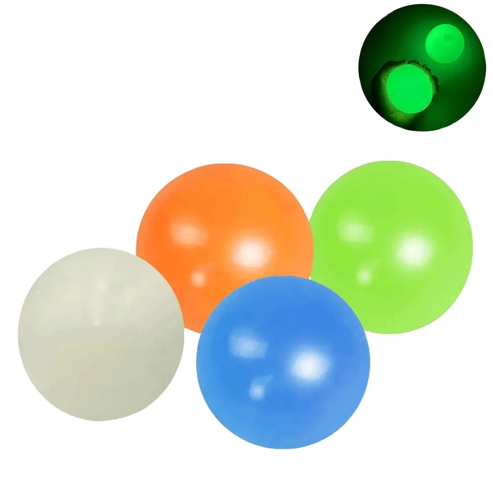 Relieve Stress Stick Wall Ball Decompression Sticky Squishy Toys In The Dark Slowly Fall Luminous Sticky Stress Ceiling Balls