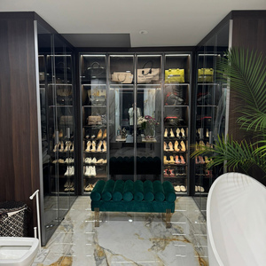 <span class=keywords><strong>Cabina</strong></span> <span class=keywords><strong>Armadio</strong></span> Moderna Personalizzata con Porte Scorrevoli in Vetro Fumé per Camera da Letto, Soggiorno, Sala da Pranzo, Casa, Villa e Hotel - Product Image 6