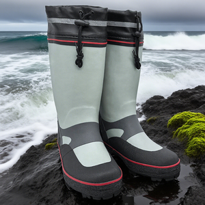 Stivali da pesca impermeabili resistenti <span class=keywords><strong>per</strong></span> gli uomini Mid-alta pioggia stivali antiscivolo con coulisse Sole <span class=keywords><strong>scarpe</strong></span> da pesca in roccia - Product Image 5