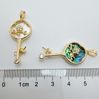 Bracelet et Collier en Coquille d'Ormeau Naturelle Plaqué Or 18K, Coquille Blanche, Clé Rose, Style Baroque, Breloques et Pendentifs DIY, Vente en Gros