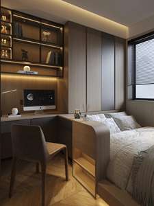 Juego de Muebles de Dormitorio de Madera Modernos y Personalizables para Niños, Cama Tatami, Librería, Armario, para Uso en Casa, Apartamento u Hotel, Diseño Completo - Product Image 3