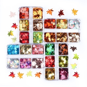 Nuova mappa foglia Nail Art paillettes gioielli stile autunnale colorato foglia d'autunno Glitter decorazioni <span class=keywords><strong>per</strong></span> Nail Art - Product Image 1
