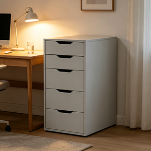 Armoire de classement métallique blanche moderne en gros <span class=keywords><strong>d</strong></span>'usine, meuble de rangement à 5 tiroirs, design autoportant pour la maison, le bureau et l'école - Product Image 4
