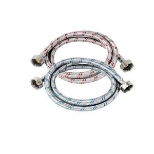 Manguera de acero inoxidable para lavadora, 4 pies, flexible, diámetro interior de 3/4 pulgadas, accesorios de plomería - Product Image 1