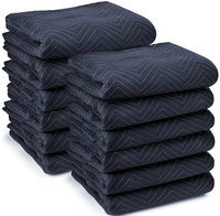 Couvertures de déménagement modernes, résistantes et anti-taches, à poils ras, avec support en polypropylène, coussinets de protection pour meubles en polyester personnalisés, directement de l'usine.