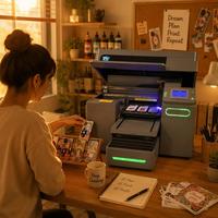 Printer UV Flatbed A3 New Home Side Hustle dengan CCD Positioning, Pengaturan Tinggi Otomatis, Cetak Custom Casing HP, Mug, Mudah Digunakan
