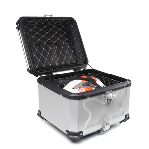 55L moto top case aluminium coffre queue boîte avec serrure de sécurité pour magasin casque grand bagage étanche moto top box - Product Image 2