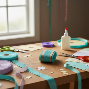 Nastro di lino Ilan Cinta 6cm X 2m Blu Lago per artigianato e decorazioni - Product Image 3