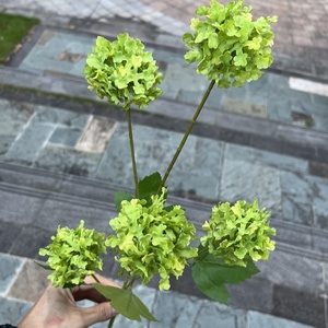 Hydrangea artificielle verte à tête unique en gros pour mariages et accessoires photo - Product Image 6