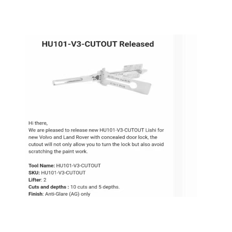 Original Lishi HU101 V.3 2-in-1 Ign/Dr/Bt Cutout Lock Pick Decoder for Ford Volvo Rover | Lishi Tool