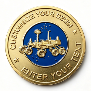 เหรียญที่ระลึก Custom Space Rover Challenge Coin ผลิตจากโลหะผสมสังกะสี งานหล่อแบบ Die Cast ของสะสมด้านอวกาศ ข้อความส่วนตัว ความรัก ภารกิจอวกาศ ของที่ระลึก - Product Image 1