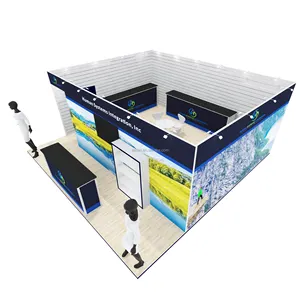 frameless aluminum trade show promotional portable exhibition booth 20x20 exhibit stand design trade show booth shelf