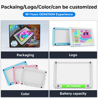 Tableau de dessin lumineux à LED effaçable à sec avec support intégré pour enfants