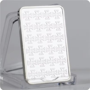 Rare barre en argent plaqué or de 1 once avec motif Aigle de la Liberté allemande et capsules de protection en acrylique, cadeaux, décoration intérieure - Product Image 2