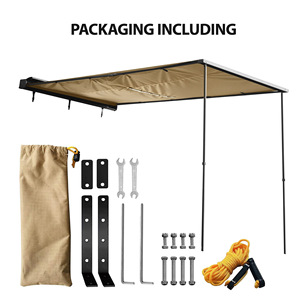 Auvent latéral de voiture en aluminium 2x2m, tente rétractable pour SUV et pick-up avec bande lumineuse LED USB pour <span class=keywords><strong>camping</strong></span> tout-terrain <span class=keywords><strong>4x4</strong></span> - Product Image 6