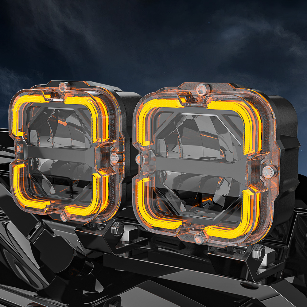 LOYO 4x4 Truck 65W Led Driving Spot Auxiliary Light Offroad Edgeless Cube Off Road Fog Lamp 4 Inch Led Pods Work Driving Light