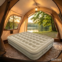 Matelas Gonflable Double Automatique d'Extérieur Personnalisé en Usine, Lit d'Air de Camping en Matériau Floqué, Certifié KC Corée
