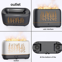 Diffuseur d'huiles essentielles ultrasonique portable, humidificateur d'air à LED avec effet de flamme, purificateur d'air pour chambre à coucher et bureau