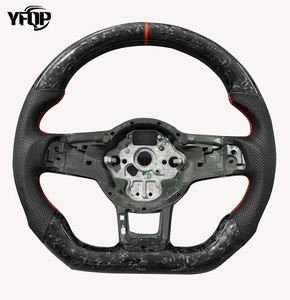 Volante LED de Fibra de Carbono Personalizado a <span class=keywords><strong>Precio</strong></span> de Fábrica para Volkswagen Golf GTI Mk7 G-Ti G-Ts R G-Li <span class=keywords><strong>Gt</strong></span>-D Serie 3 con Cuero Rojo - Product Image 2