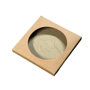 Square Kraft Paper <b>Box</b> with <b>Round</b> Window Die Cut Recyclable Rigid Packaging for Cosmetic Use - Product Image 1