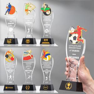 Trophée en Cristal Personnalisé Championnat de Basketball <span class=keywords><strong>Football</strong></span>, Couleurs et Motifs Personnalisables, Récompenses Coupe Trophée en Cristal - Product Image 4