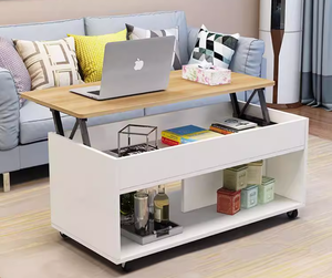 Lujosa <span class=keywords><strong>mesa</strong></span> de <span class=keywords><strong>centro</strong></span> de elevación ajustable plegable de <span class=keywords><strong>estilo</strong></span> nórdico, muebles de sala de estar de madera multifuncionales modernos - Product Image 3