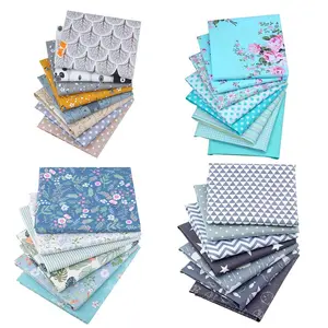 8 Pieces 9.8 x 9.8 inches Precut Fabric Scraps Hand Stitching Cotton Craft Fabric Square Patchwork DIY Sewing