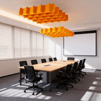Panneaux acoustiques suspendus en feutre PET, à fentes, emboîtables, 60x60cm, insonorisants, fabrication OEM