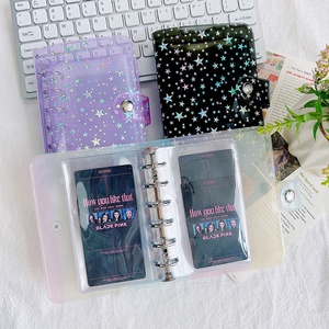 Agenda de hojas sueltas A7, cubierta suave de pvc y pp, 6 orificios, transparente, 6 anillas, álbum de fotos, <span class=keywords><strong>mini</strong></span> tarjetas - Product Image 1