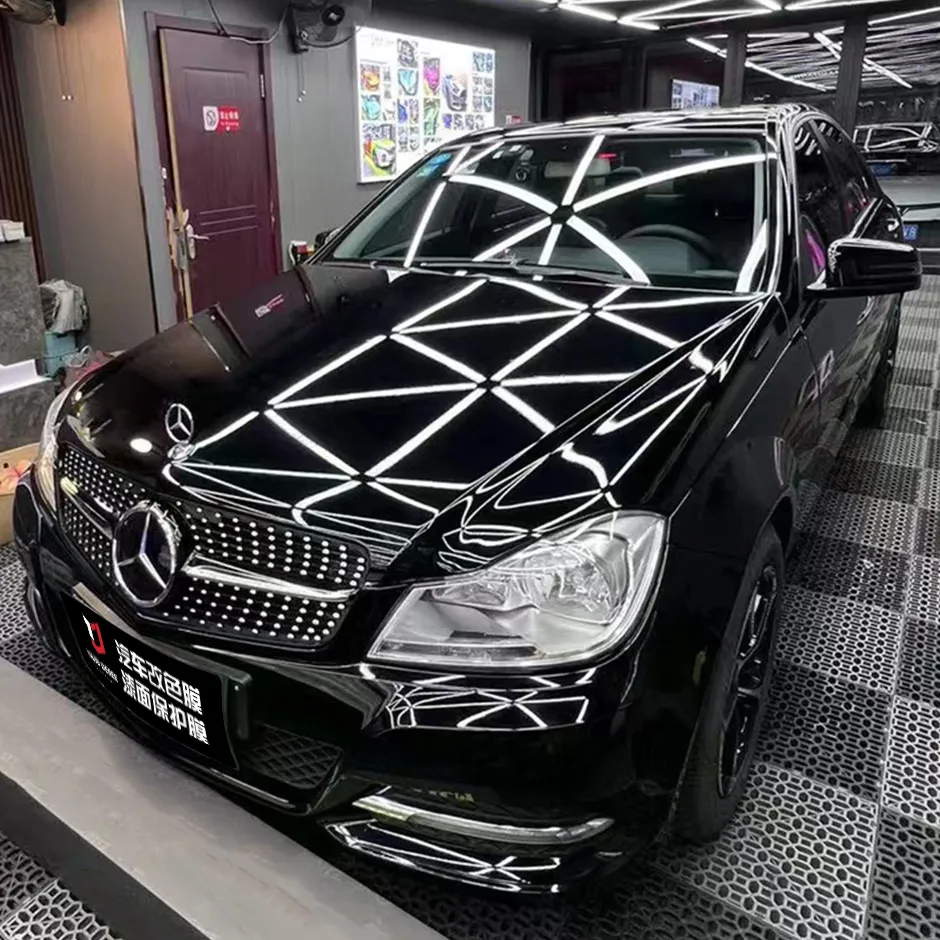 Super Glossy Decoration Car Body External Accessories Glossy Crystal Vehicle Wrapping Piano Black Car Wrap Film Vinyl Stickers