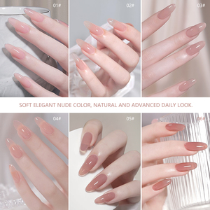 Gel de Uñas Transparente Color Nude, Gel Constructor Rosa Natural, Gel UV LED Removible, Gel de Uñas Lácteo Translúcido, OEM ODM 15ML - Product Image 2