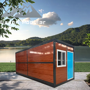 Contenedor Plegable con Textura de Madera Oscura Wayon con Puerta de Seguridad Azul para Oficina en Sitio Urbano - Product Image 6