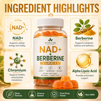 Gummies NAD+ Berberine Marque Blanche OEM – Complément Alimentaire Végétalien pour Adultes – 60 Unités – Gestion de l'Énergie et Soutien Immunitaire