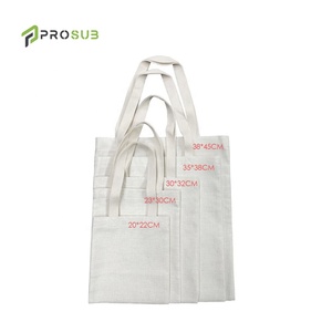 Prosub Eco-Friendly White Linen Fashion Tote Bag for Shopping Custom Printed with Logo Sublimation Blank