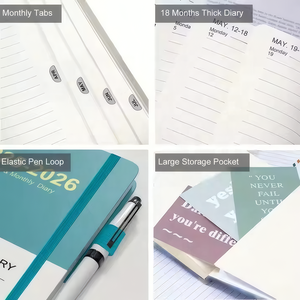 Bloc-notes de bureau personnalisé avec logo, carnet multifonctionnel pour étudiants, format A5/B5, couverture rigide en cuir PU, planificateur académique avec liste de contrôle de <span class=keywords><strong>18</strong></span> <span class=keywords><strong>mois</strong></span> - Product Image 3