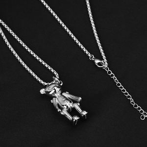 Craft Wolf trendy style coppia gioielli regalo per gli amanti collana con ciondolo orso carino - Product Image 5