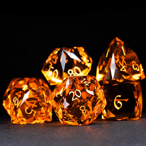 New Shape Clear Orange Dice Set RPG DND Board <strong>Game</strong> <strong>Gift</strong> K9 Crystal Custom Engrave Dice D6 D8 D10 D20 Set - Product Image 1