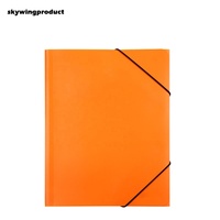 Skywingproduct Shanghai Leihui Production – Dossier à 3 rabats personnalisé, couleur pleine, pelliculage brillant, avec bandes élastiques durables, en papier