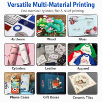 Printer UV Silinder A3 Flatbed Tinta Putih Varnish DX7 XP600 Baru untuk Botol Mug Cangkir Casing Ponsel Akrilik Kustom