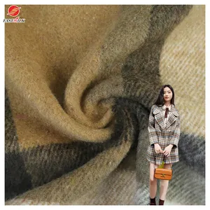 Textiles design de mode, fils teints double face, mélange de tweed, laine tissée, tissus de laine pour vêtements