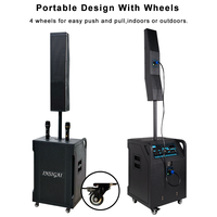 Bocinas Portátiles con Ruedas de 15 Pulgadas BT para Exteriores, Iglesia, Escenario, Hogar y DJ, Sistema PA Profesional Activo de Columna Line Array a Batería