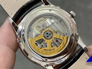 Montre mécanique automatique pour homme avec affichage des phases lunaires, cadran géographique compressé à sept fuseaux horaires portugais et bracelet en cuir - Product Image 6