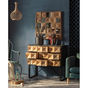Muebles de estilo <span class=keywords><strong>Industrial</strong></span> para el hogar, espacio de almacenamiento grande de 9 cajones, armarios laterales de comedor, <span class=keywords><strong>mesa</strong></span> de <span class=keywords><strong>consola</strong></span> de pasillo antiguo Superior de madera - Product Image 2