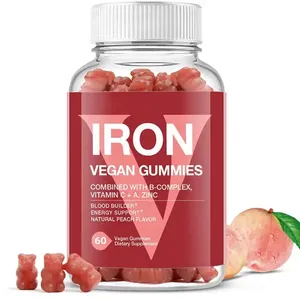 Private Label Blood Builder Booster supplement Iron Gummies Supplement for Women, Men with Vitamin C Dietary Supplement
