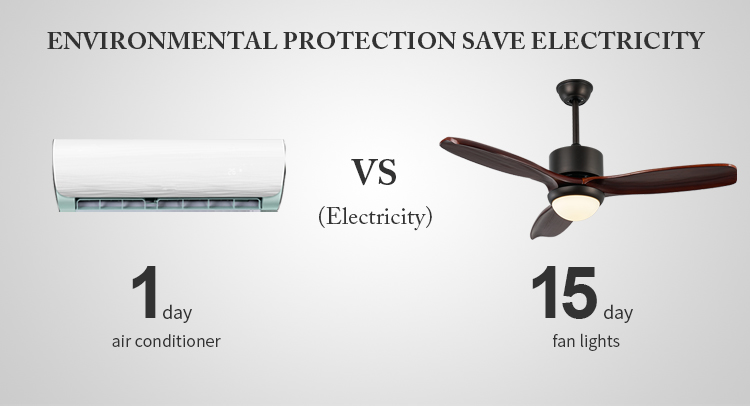 Electric ceiling fan with  ceiling fan 48 solid wood blades led wooden blade