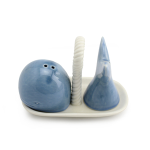 Céramique cétacés conception mer bleu <span class=keywords><strong>baleine</strong></span> forme salière et poivrière - Product Image 1