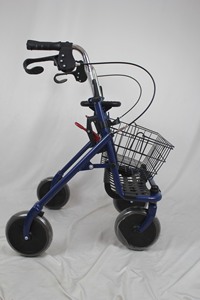 Andador Plegable de Acero Azul con Cesta para Personas Mayores, Carrito de Compras - MK MK07028, Freno en U, Capacidad de 136 kg, Certificado CE - Product Image 2