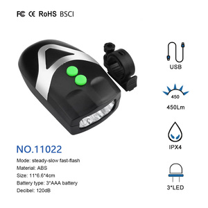 RTS vendita calda LED faro corno elettronico luce <span class=keywords><strong>bici</strong></span> elettrica accessori LED luce bicicletta Mountain bike con <span class=keywords><strong>clacson</strong></span> - Product Image 2