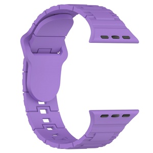 Pour <span class=keywords><strong>Apple</strong></span> <span class=keywords><strong>Watch</strong></span> Ultra 49mm 45mm 41mm 44mm 42mm 40mm 38mm Bracelet de montre en silicone Style machine couleur métallique - Product Image 5